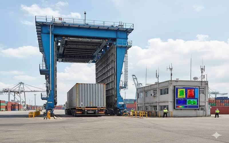 High-energy X-ray cargo container inspection portal system